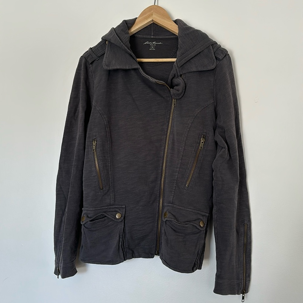 Eddie Bauer Hoodie Grey w Brass Accents XL